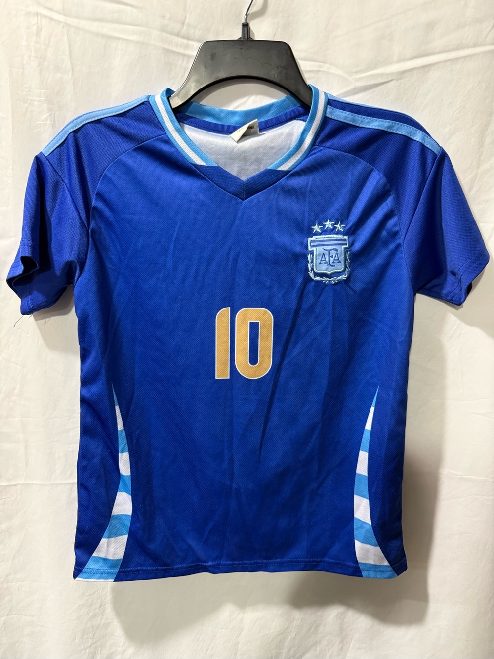 Blue Argentina #10 Football Jersey with Crest
